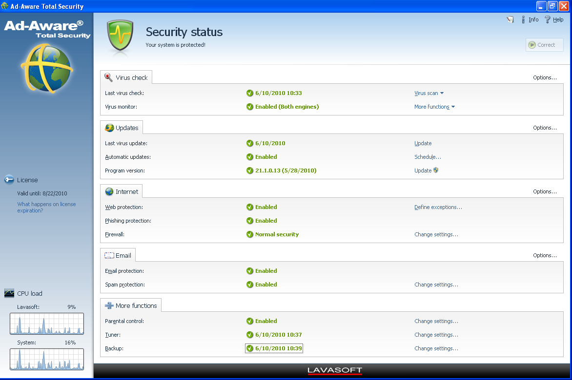 Ad-Aware Total Security screenshot
