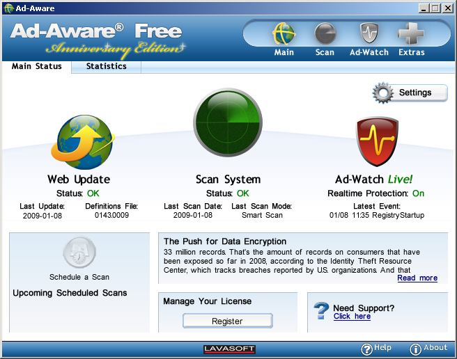 Ad-Aware 2008 Free 8.1.0 full