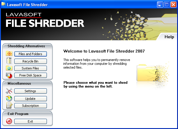 Windows 8 Lavasoft File Shredder 2009 full